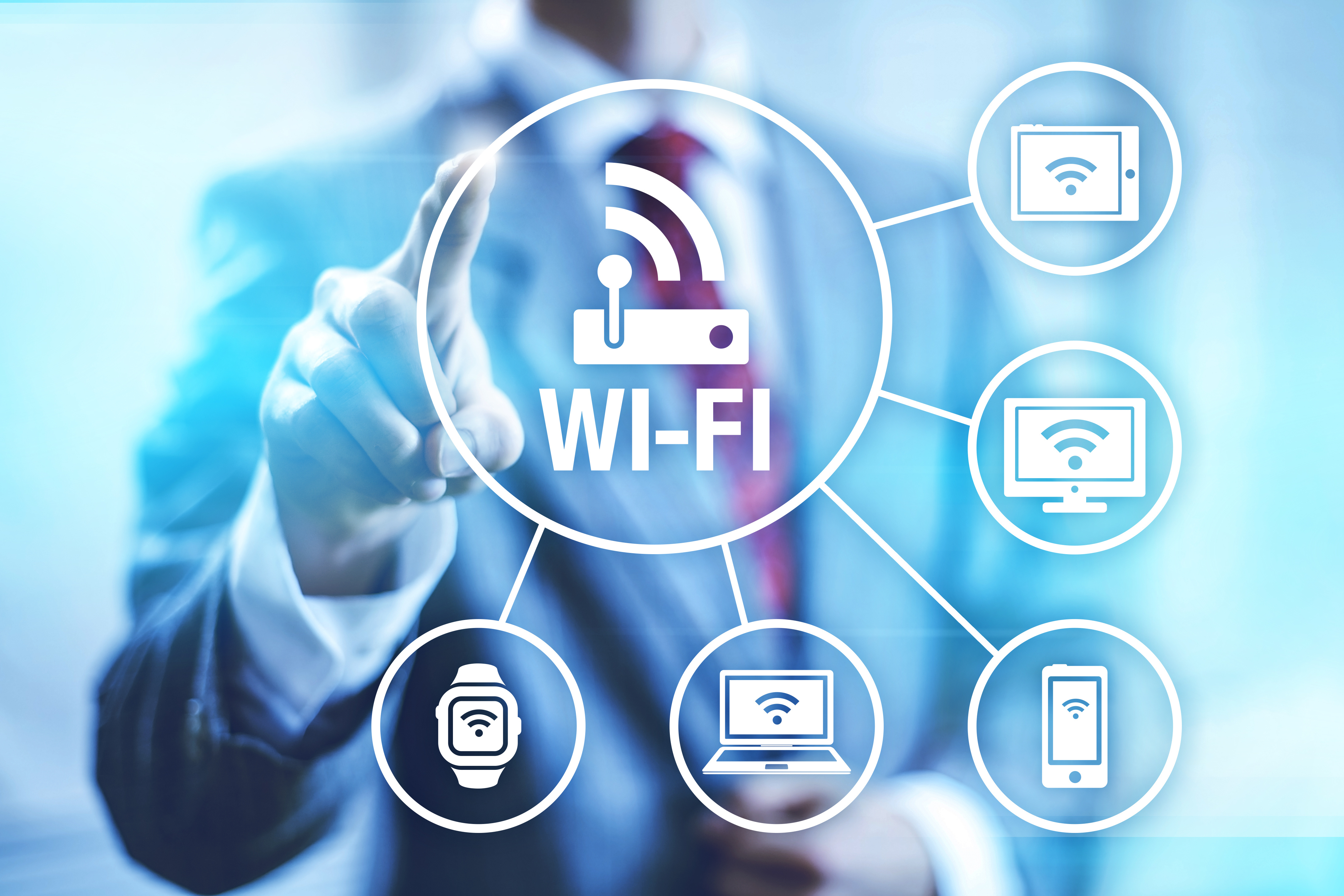 Wireless connection wi-fi technology illustration